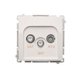 SAT-SAT-RTV double aerial socket, atten.: 1dB, white