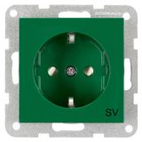 Socket outlet with safety shutter, cage clamps, SV, green