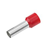 Wire ferrule isolated, 1mmý, L1= 12mm, red