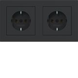 WCD RA 2V (duo box), cover frame, operated, single-piece, A.1 night black matte
