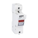 Fuse holder UL recognized and CSA certified, for 14X51mm fuses. 50A rated current at 690VAC, 1P. With status indicator. 1 module