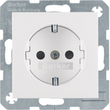 Full SCHUKO socket, berker S/B, gloss polar white