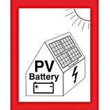 Fire protection sign PV-System with battery DIN 4066
