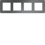 Cover frame 4-way horizontal, C.8, stainless steel