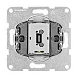 One-way switch insert, 2 pole, control light, screw clamps