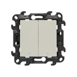 SOON ON SALE, IP two-circuit switch, LED illuminated, (module), Simon 24, IP20/IP44, 10AX, cashmere