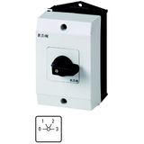 T0-1-93/I1 step switch for heating, T0, 20 A, surface mounting, 1 contact unit(s), Contacts: 2, 60 °, maintained, With 0 (Off) position, 0-3, Design number 93