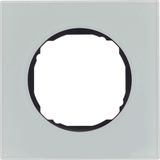 Frame 1gang, flat, R.8 glass polar white