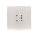 Double angled Keystone IT/telephone socket cover with descriptive field, (cover), Silver matt, metalic
