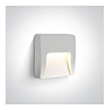 67418/W/V WHITE WALL LIGHT 3W CCTV DARK LIGHT IP65 230V