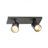KENNY II surface mounted black/gold 230V LED GU10 2x8W