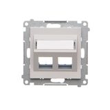 Double angled cover for ITC socket for Keystone, light gray matt