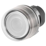 Guarded push-button, illuminated, white, rubber cap