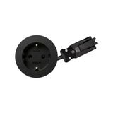 Furniture power socket with grounding (Schuko), Simon 400 Flash 60, 230V, 16A, 20 cm cable; Wieland quick connector, black