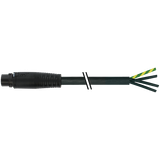 MQ15 male 0° with cable 600V AC type 3 PUR 4x2.5 bk  0.5m