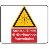 Vinyl label (Arresto di rete di distribuzione fotovoltaica)