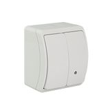 VW-2L Koala Two-Circuit Switch with illumination surface mounted IP44 white VW 152-51