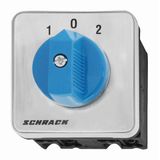 Change over switch with spring return, AC21, 20A, 1-0-2