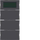 S.1/B.3/B.7 Push Button 3-gang, Thermostat/Label, Anthracite/Aluminium