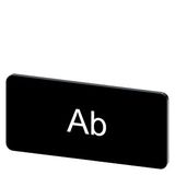 Labeling plate 12.5 x 27 mm, label black, labeling: Ab