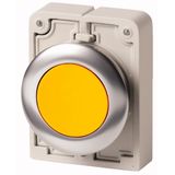 M30I-FDR-Y Pushbutton, RMQ-Titan, flat, maintained, yellow, blank, Front ring stainless steel