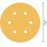 EXPERT C47 Sandpaper Set for Random Orbital Sanders 15 mm, 6 holes, G 6/12/24 6-pc