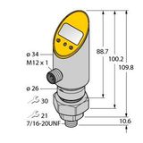 Pressure Transmitter (Rotatable) With Analog Output and PNP/NPN Transistor Switching Output   PS003A-505-LI2UPN8X-H1141