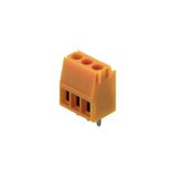 Printed circuit board terminals, 3.50 mm, Number of poles: 6, 90°, Solder pin length (l): 3.2 mm, tinned, orange, Clamping yoke connection, Clamping range, max. : 2.08 mm², Box