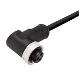 Sensor/actuator line, One end without connector, 7/8", Number of poles : 4 (3 + PE), 10 m, Socket, angled, Shielded: No, LED: No, Sheath material: PUR, Halogen: No