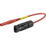 Adapter measuring lead, 4 mm safety plug to 4 mm solar plug, 1.5 m, 1.0 mm², red, 1 kV, 19 A, 32.1199-15022