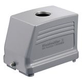 HDC enclosures, Size: 12, Protection degree: IP65, in plugged condition, Cable entry from top, Plug housing, End-locking clamp, lower side, Standard, Size of cable entries: M 32