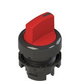 Illuminated short handle selector, 3 positions red with marking