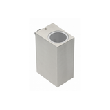 Facade luminaire bidirectional TIAGO, 2*GU10, max. 2*35 W, IP54, square, stainless steel