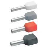Insulated twin wire end ferrule, 4.0 mm², 23 mm/12 mm long, gray, 87412