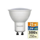 LED bulb GU10, 2.8W, 3000K, CRI80, ex. angle 110°, use 360° 250lm