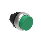 Push-Push button actuator Ø22mm Platinum series chromed plastic, extended. Push ON-Push OFF, green