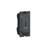Synergy Grid 20AX Double Pole Key Switch Module with LED Power Indicator Anthracite