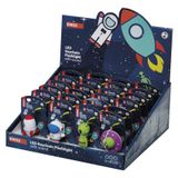 LED Flashlight/Keychain, universe with sound, 3× LR54 24pcs, display box