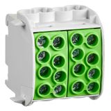 AL/CU-Main branch terminal, 35mmý, 4 Inputs 4 outputs PE