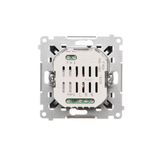 Triple switch with backlight, LED not replaceable Color: blue, (module), 10AX, quick connection, black matt