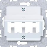 Centraalpl voor 3 MINI-COM-modules, A.x/C.x/S.x/B.x/Q.x/K.x, wit glz.