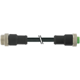 Mini (7/8) 3 pole, Male  Straight/fem. Straight, PUR, 3x16AWG, BL, 1m