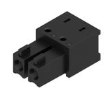 PCB plug-in connector, female header, closed side, THT/THR solder connection, 3.81 mm, Number of poles: 2, 90°, Solder pin length (l): 1.5 mm, tinned, black, Box