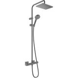 Vernis Shape 230 shower system with thermostat, black