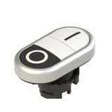 Double lower flush pushbutton, with marking