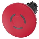 EMERGENCY STOP mushroom pushbutton, illuminable, 22 mm, round, plastic, red, 60 3SU1001-1JB20-0AA0-Z Y11