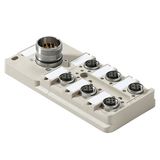 with M23 outlet, 12-pole, M12, 30 V, A-coded, LED: Yes, LED initiator: Yes, Wiring type: PNP