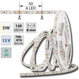 LED strip SMD3528 dual white EWW-CW 120LED/m 9,6W/m 720lm/m IP20 DC 12V 8mm 5m