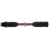 M12 male 0°/M12 fem. 0° A-cod. Lite PUR AWG24+22 shielded vt+dragch 5m