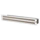 E-DAT modul 48x8(8) 1.5RU patch panel Cat.6A, stainless steel
